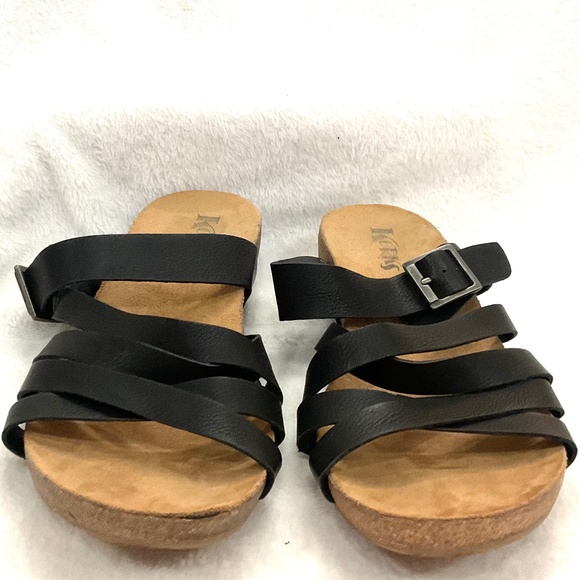 Black KORKS Adjustable Buckle Strap Comfort Open Toe  Sandals Size 11M - Picture 5 of 9